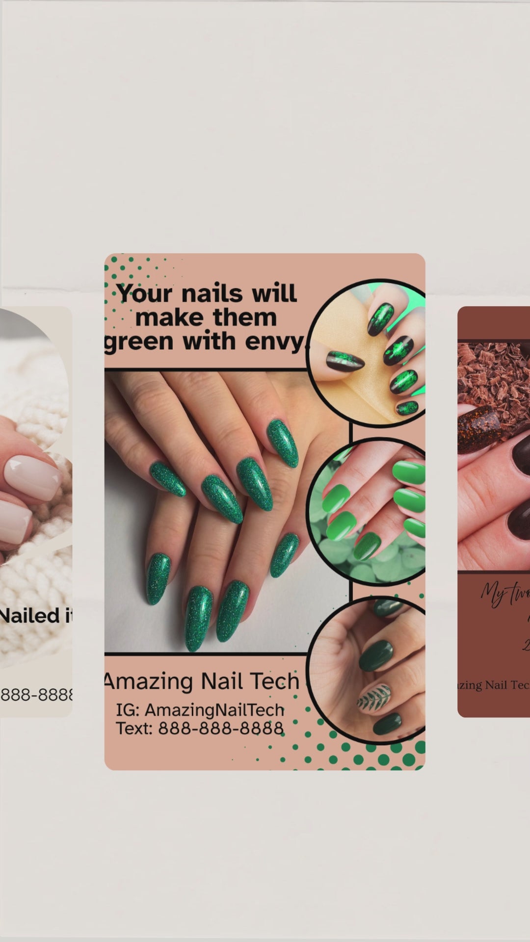 35 Editable Nail Technician Social Media Templates - Canva Templates for Nail Techs - Instagram Marketing Bundle